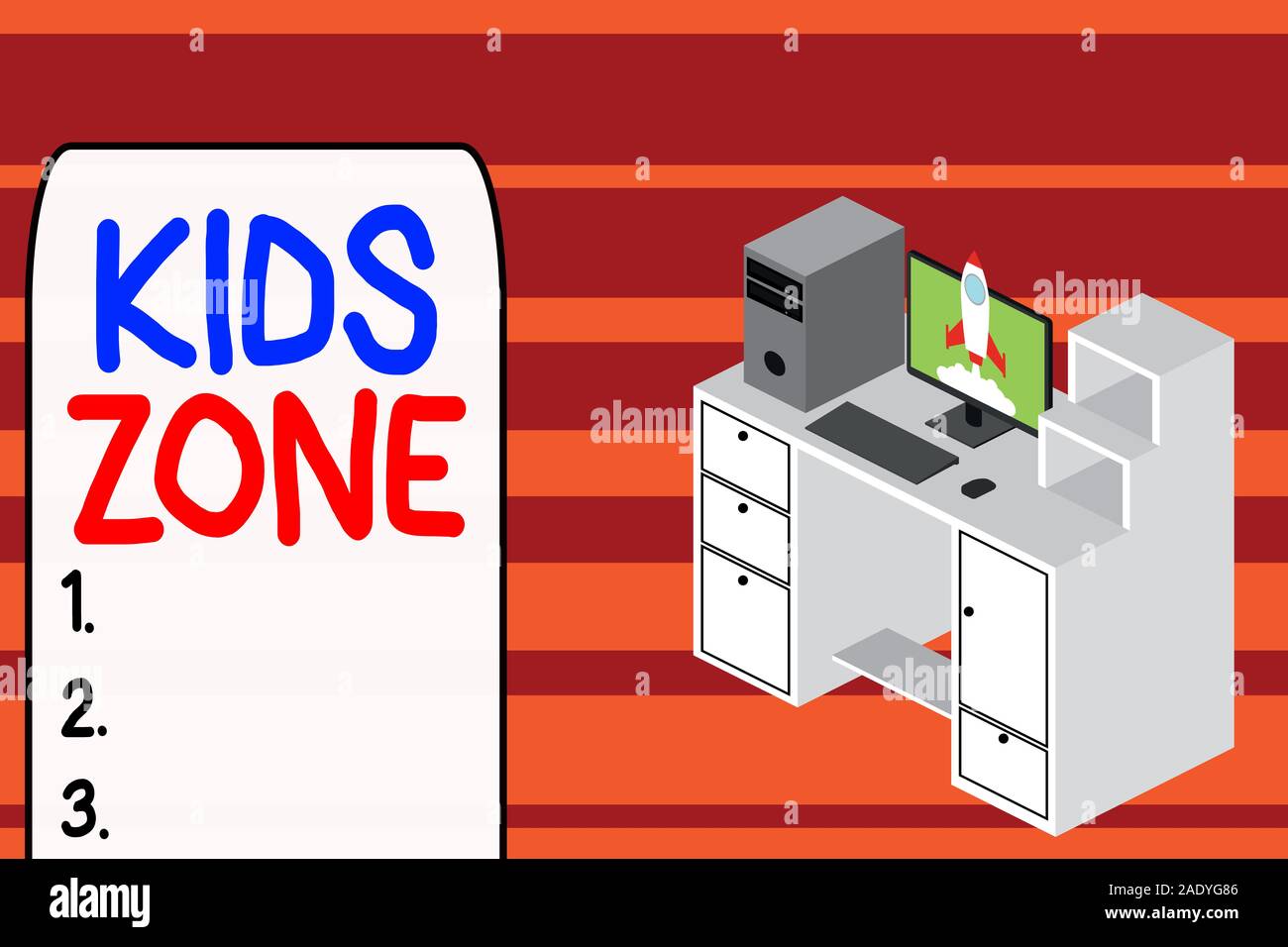 Kid Study Zone Sign Text sign showing Kids Zone. Business photo text An area or a region ...