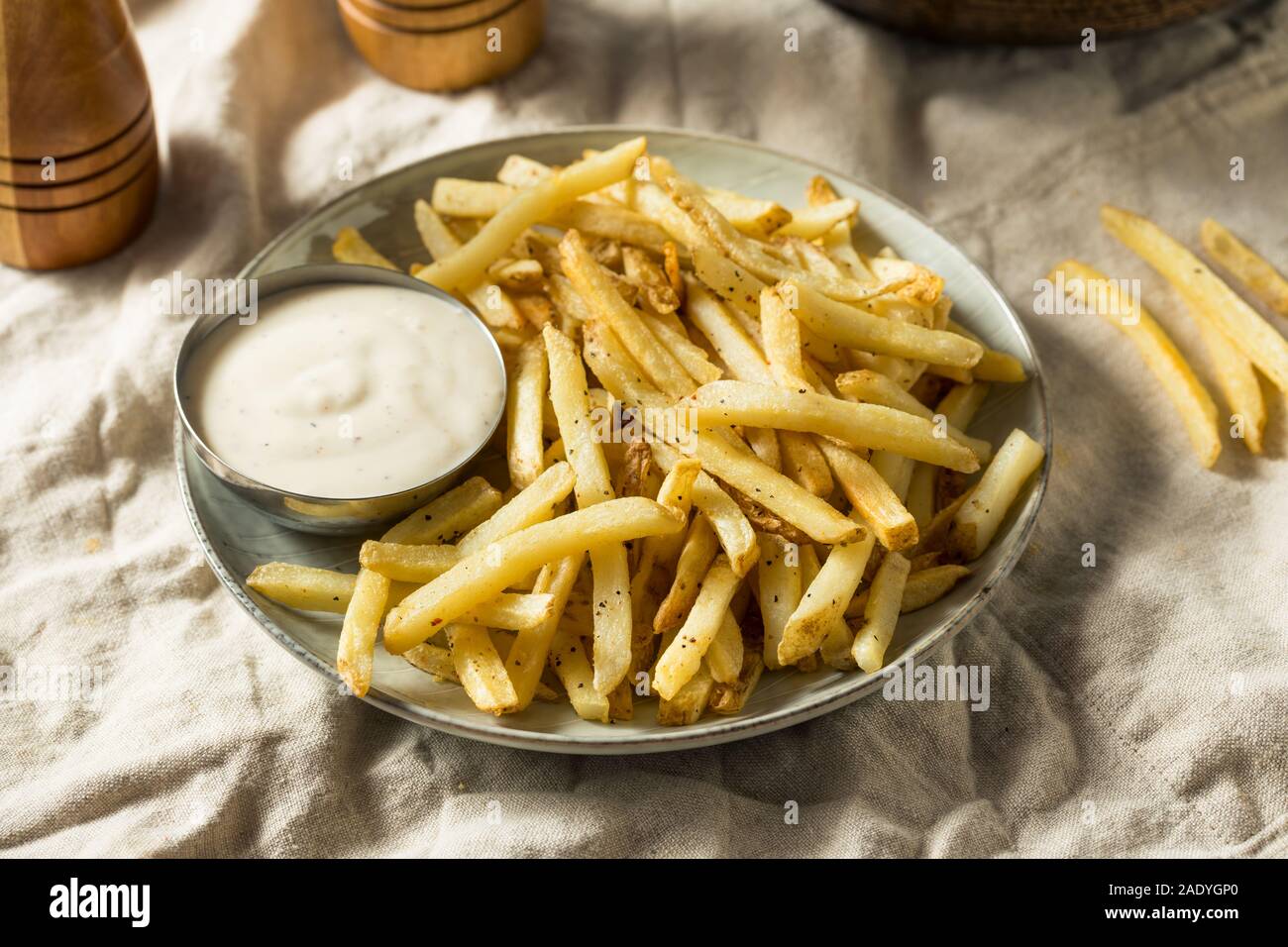 Homemade French Fries with Ranch Dressing Ready to Eat Stock Photo Alamy