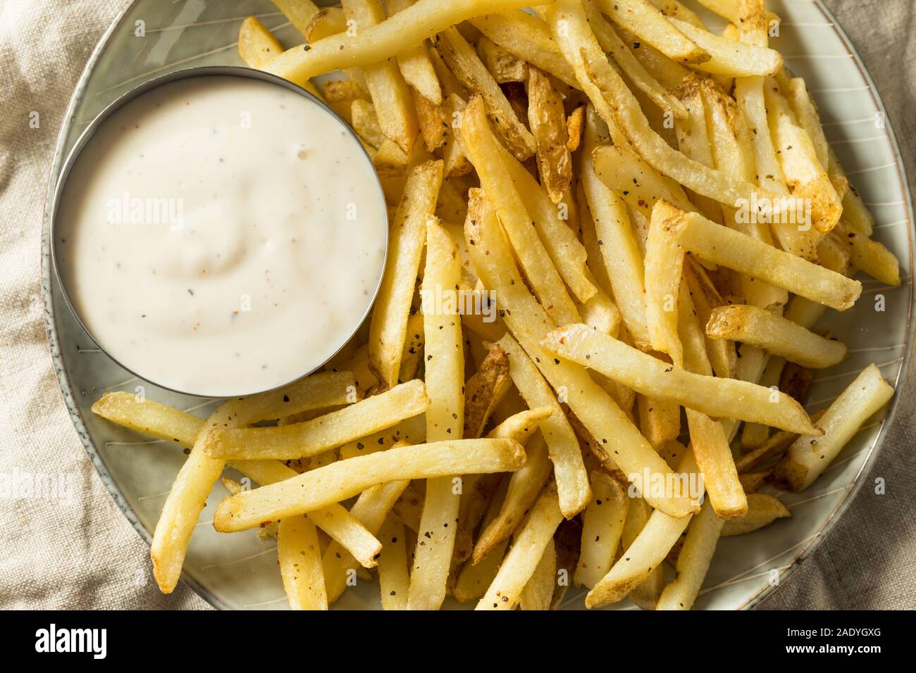 Homemade French Fries with Ranch Dressing Ready to Eat Stock Photo Alamy