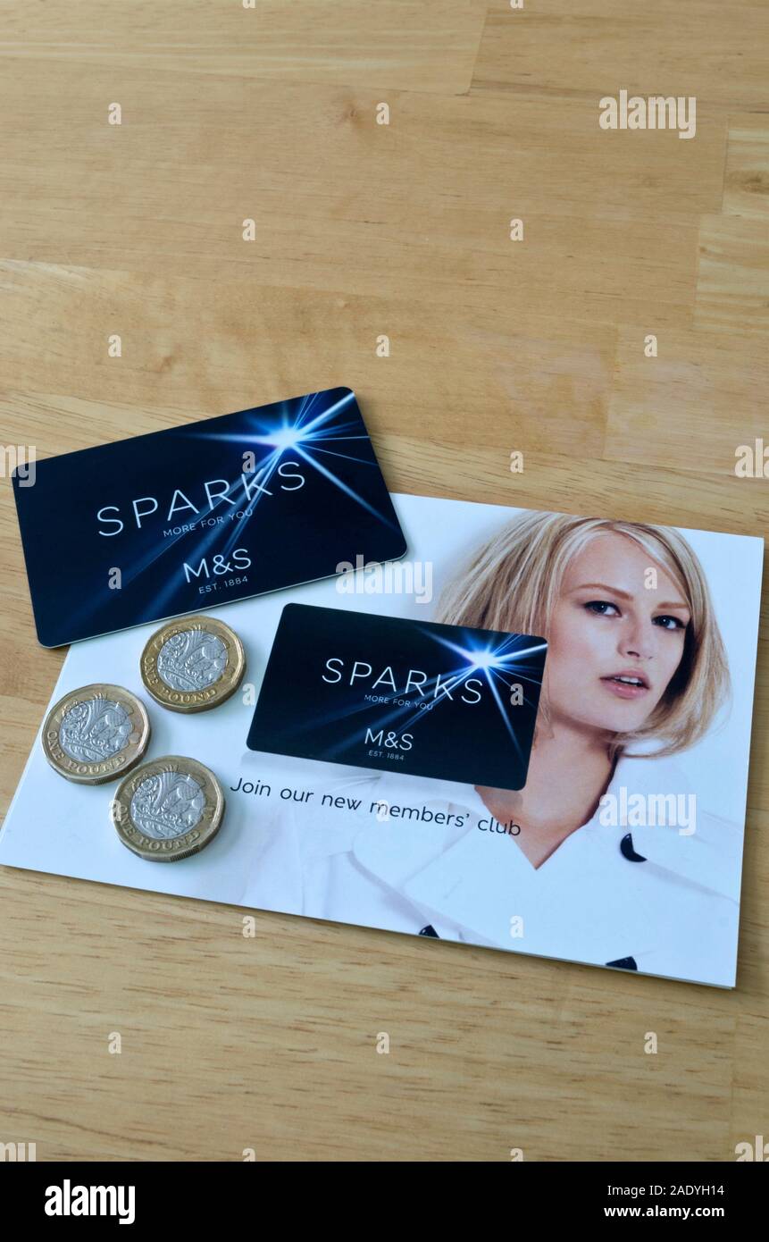 Marks Spencer Or M S Sparks Card Uk Stock Photo Alamy