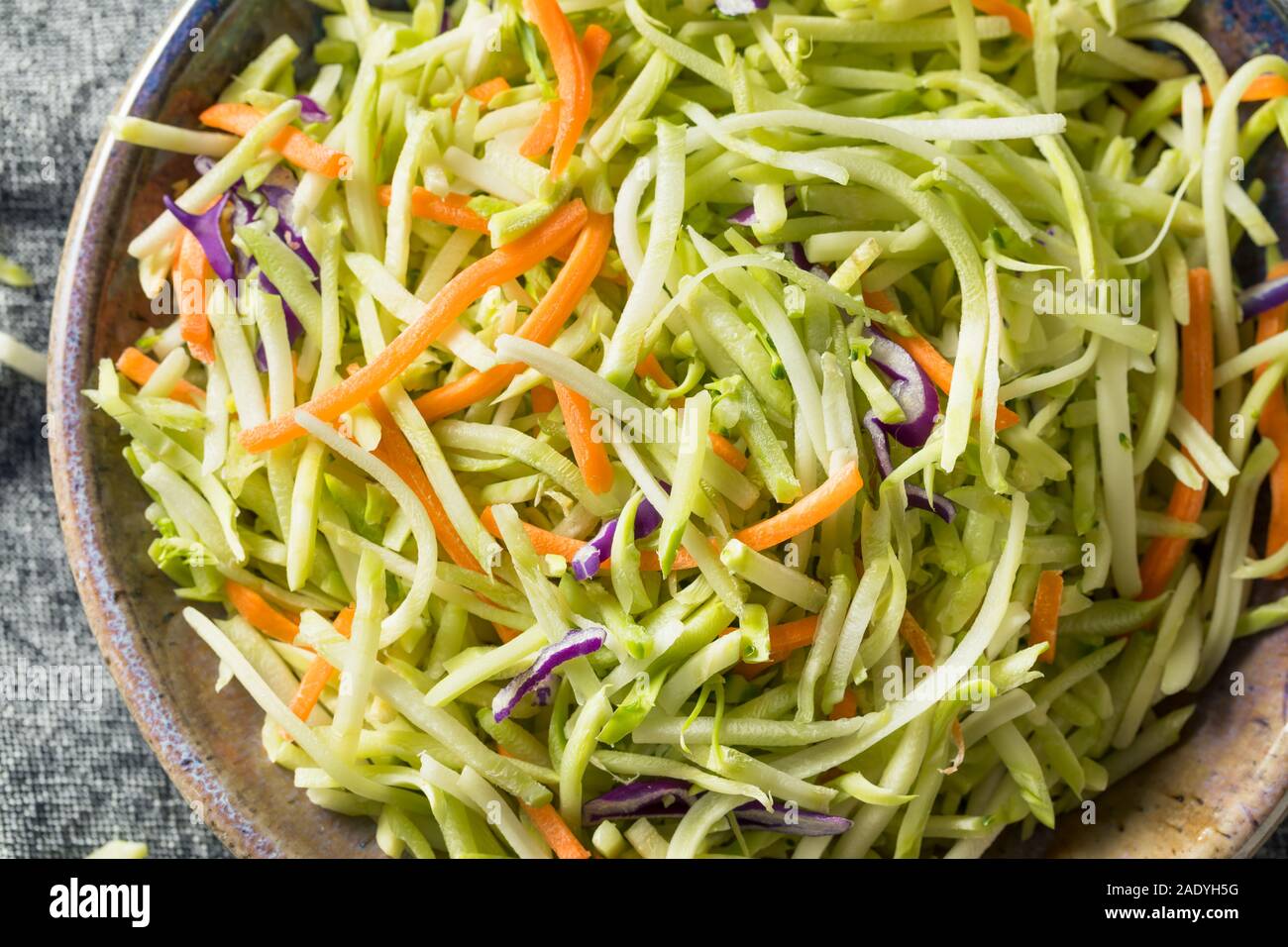 Raw Organic Shredded Broccoli Slaw Ready to Eat Stock Photo Alamy