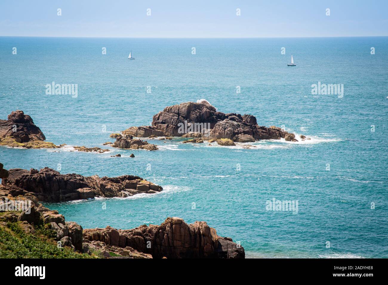 Seaview off the coast of Jersey, Channel Islands Stock Photo