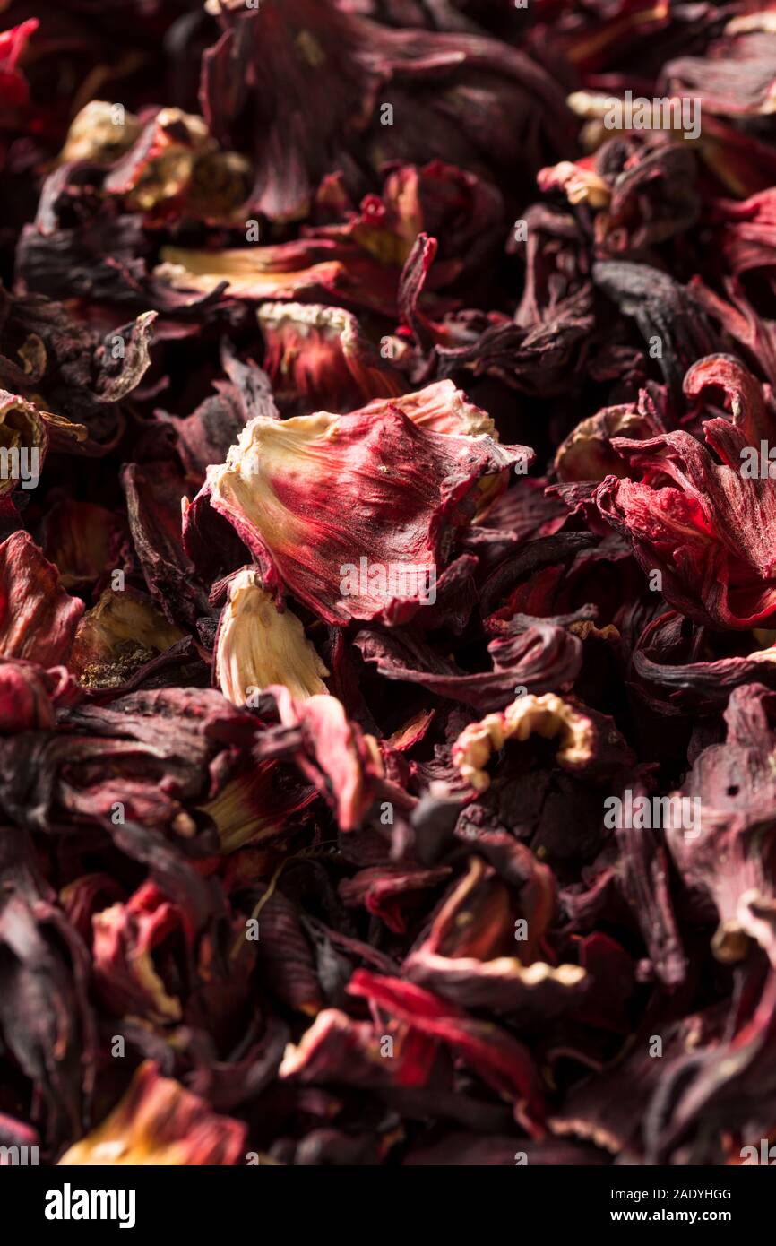 dry Organic Jamaica Flower Hibiscus for Tea Stock Photo