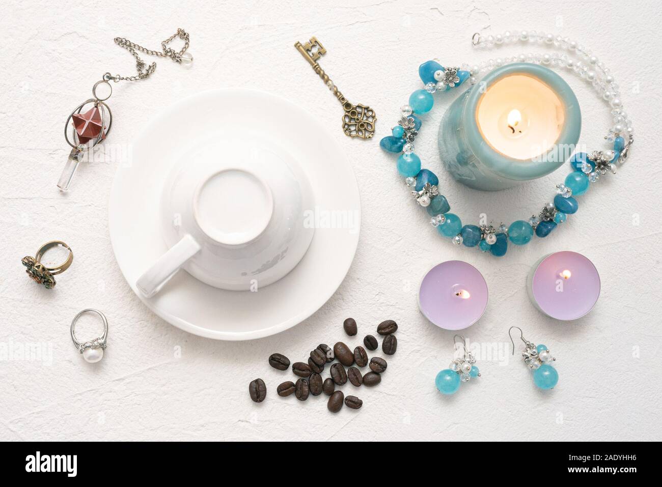 Coffee grounds fortune telling close up Stock Photo Alamy