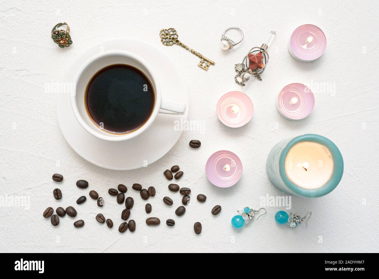 Coffee grounds fortune telling close up Stock Photo Alamy
