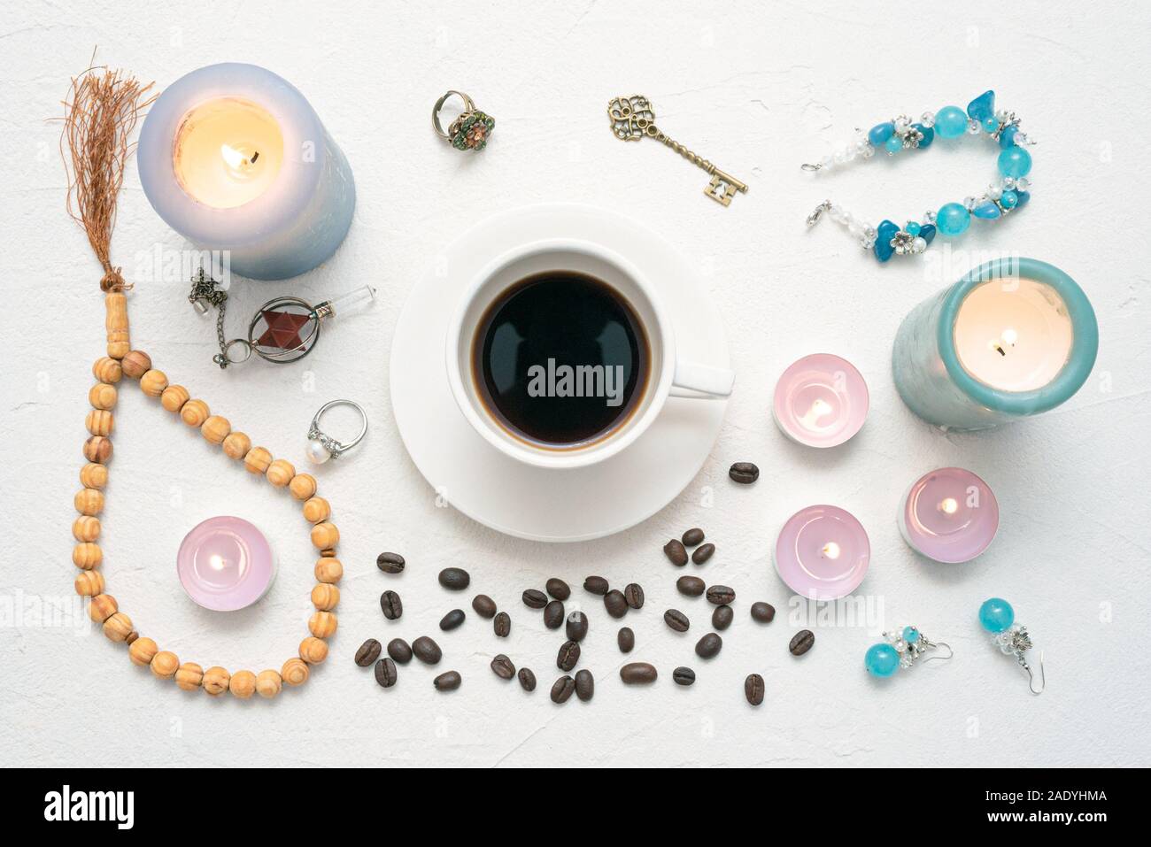 Coffee grounds fortune telling close up Stock Photo Alamy