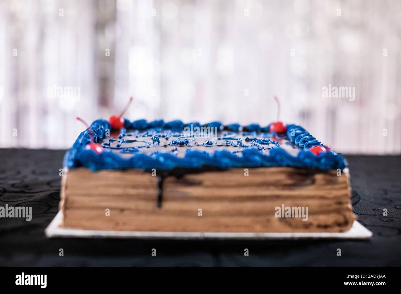 Birthday cake and candles close up Stock Photo - Alamy