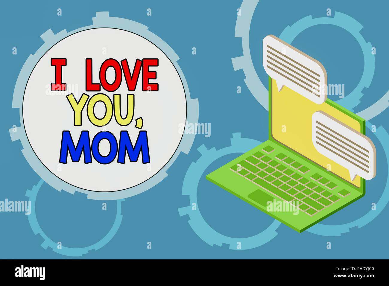 Conceptual Hand Writing Showing I Love You Mom Concept Meaning Loving Message Emotional Feelings Affection Warm Declaration Laptop Receiving Sending Stock Photo Alamy