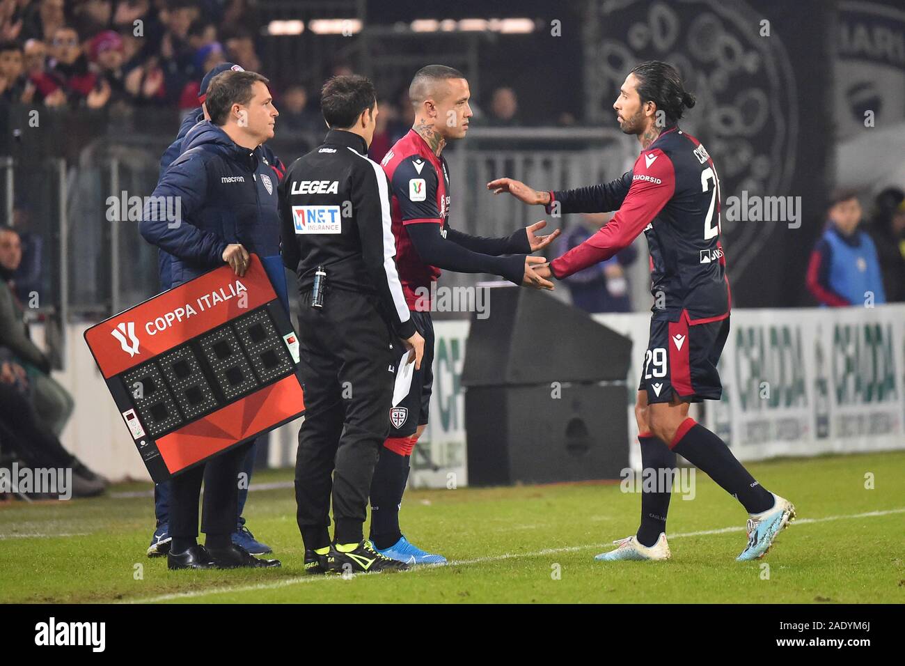 Cagliari, Italy, 05 Dec 2019, radja nainggolan of cagliari calcio, lucas  castro of cagliari calcio during Cagliari vs Sampdoria - Italian TIM Cup  Championship - Credit: LPS/Luigi Canu/Alamy Live News Stock Photo - Alamy