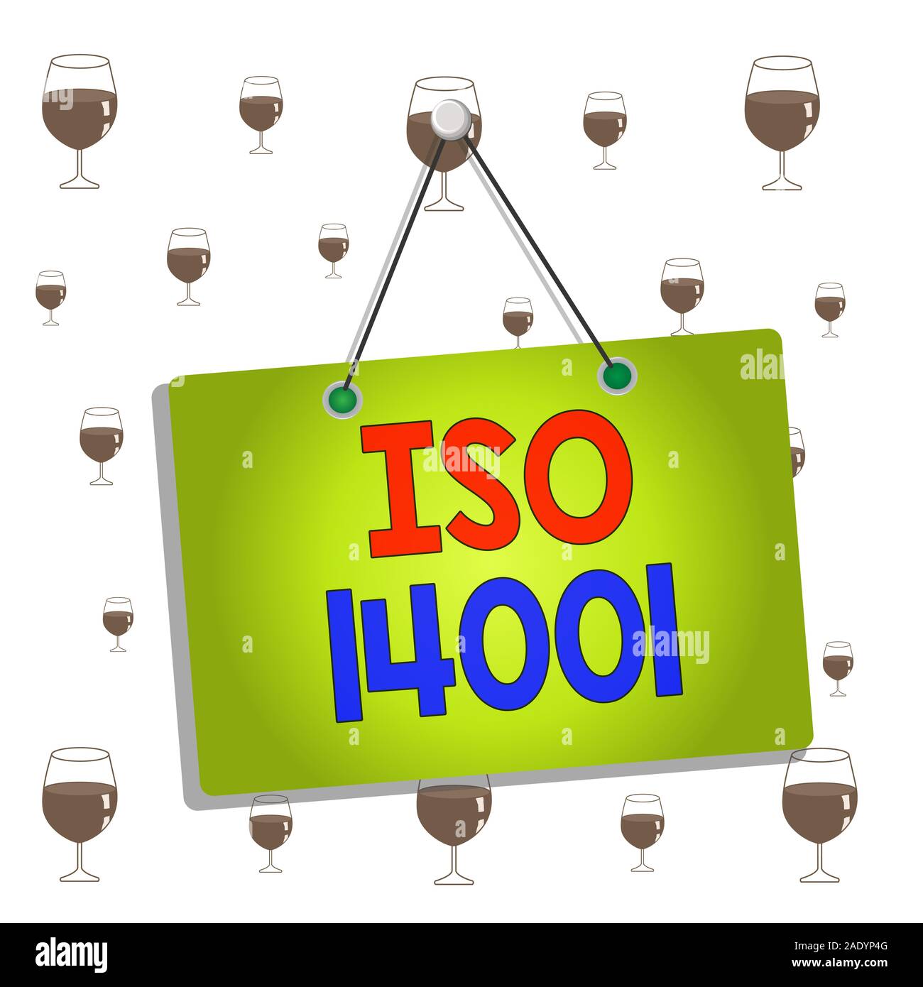 Text sign showing Iso 14001. Business photo showcasing a family of  standards related to environmental analysisagement Colored memo reminder  empty boar Stock Photo - Alamy