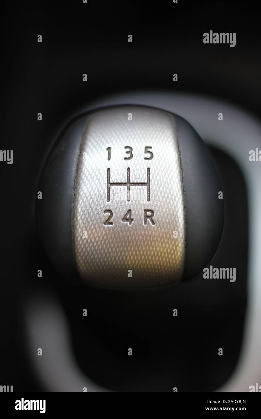 Manual gearbox in a car Stock Photo Alamy