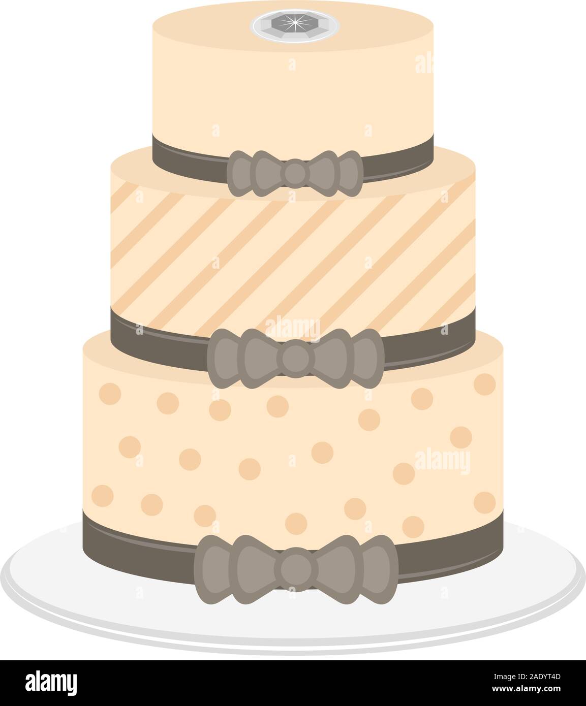Decorated wedding cake image. Marriage concept - Vector illustration design Stock Vector