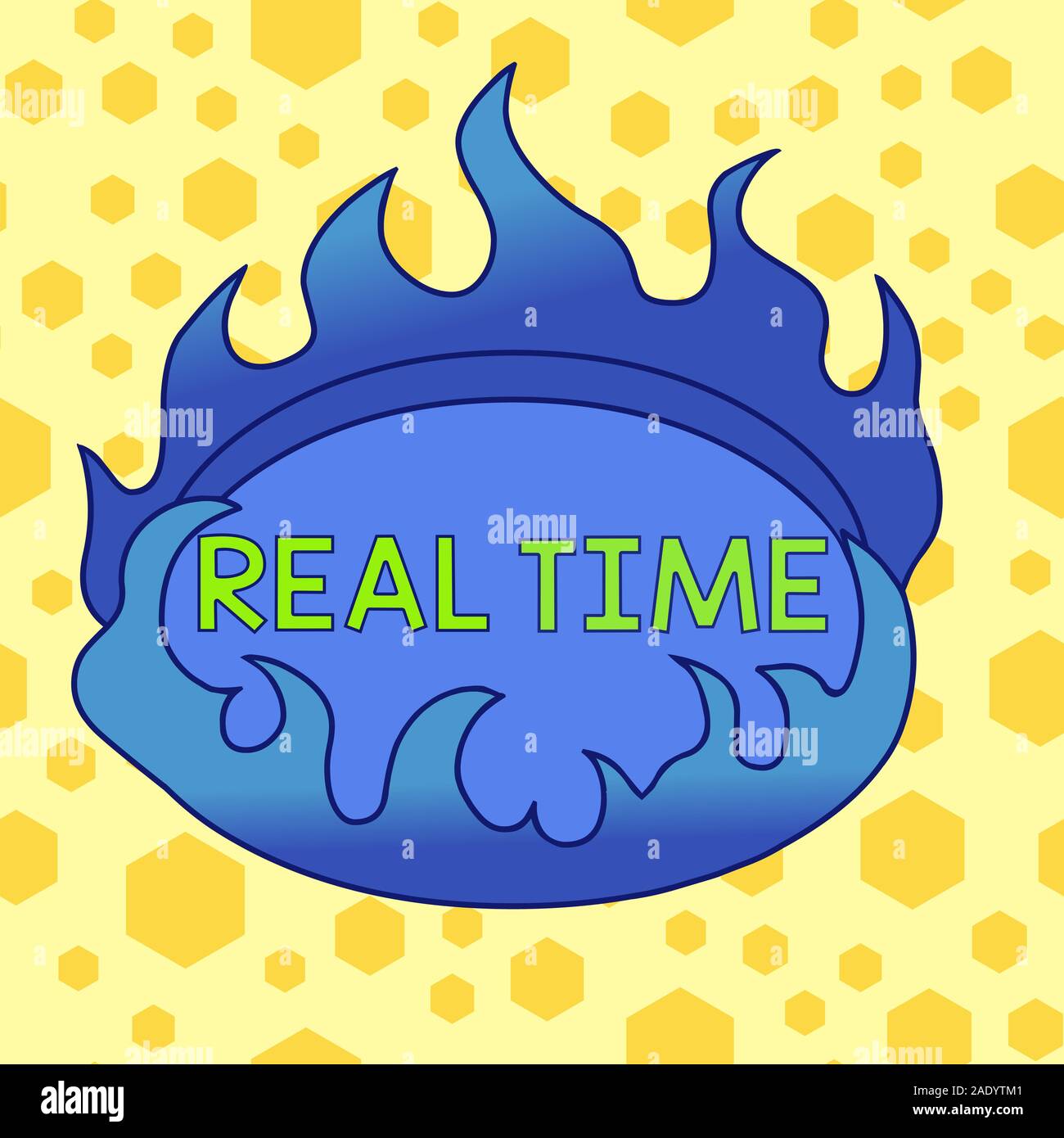 Text sign showing Real Time. Business photo showcasing the actual time ...