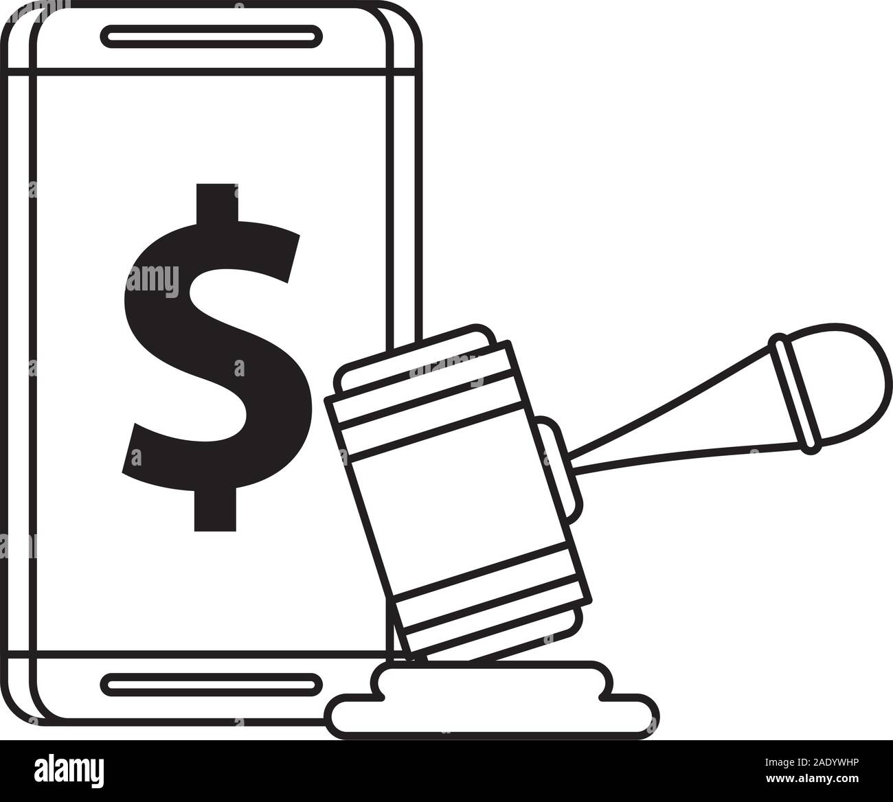 smartphone with dollar money symbol Stock Vector Image & Art - Alamy