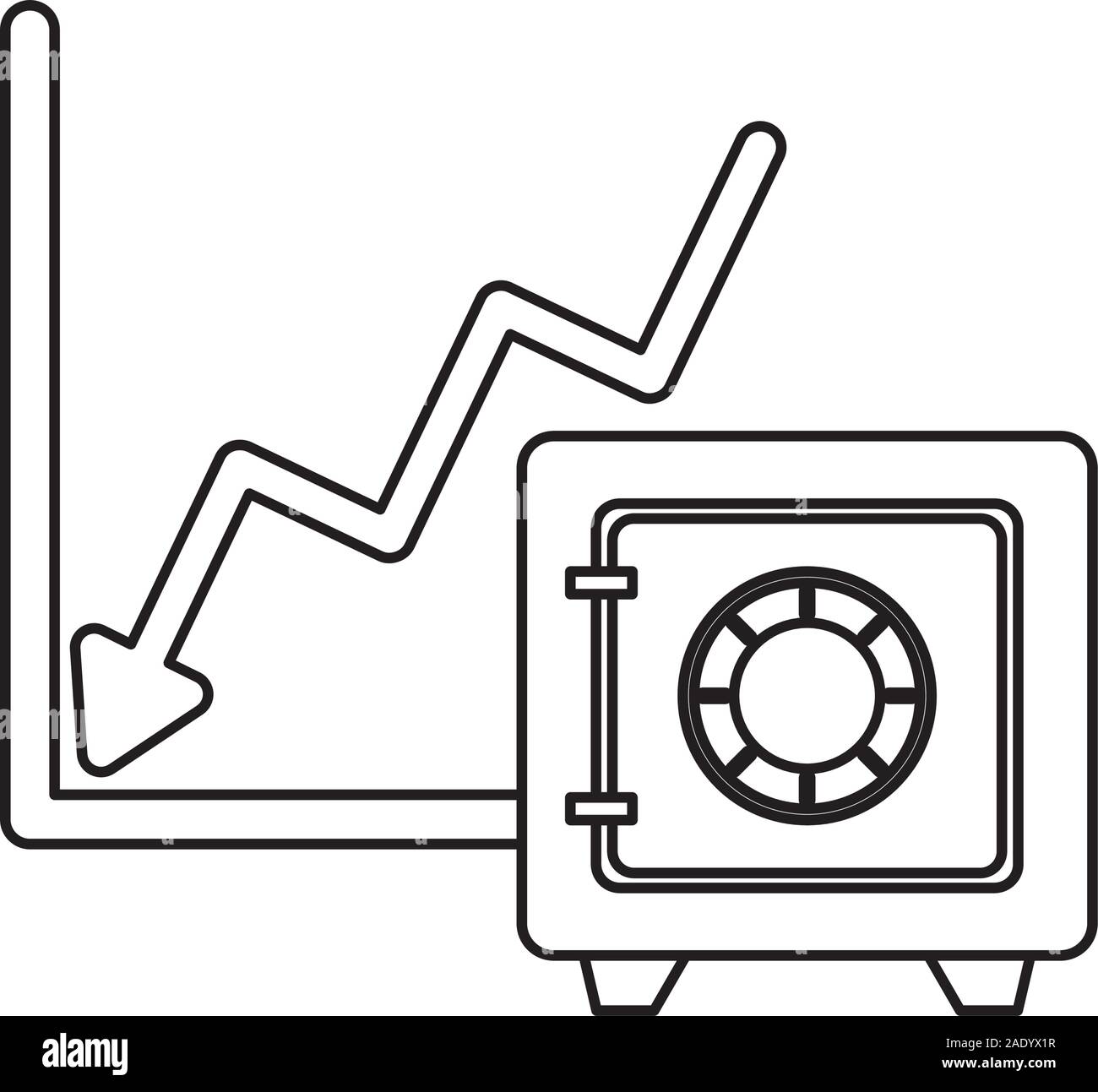 financial statistics graphic with safe box Stock Vector Image & Art - Alamy