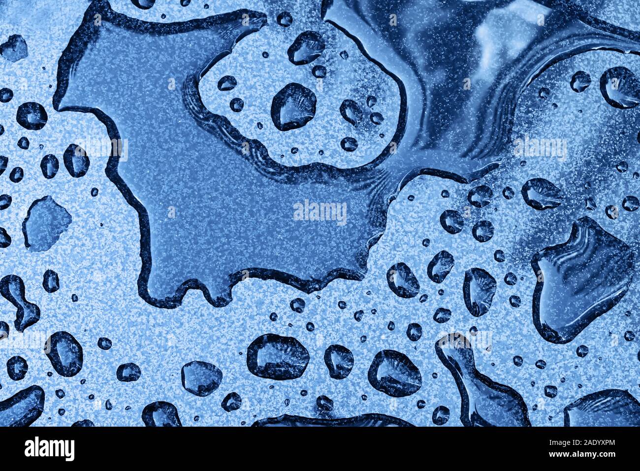 Texture with water drops on metallic surface Stock Photo