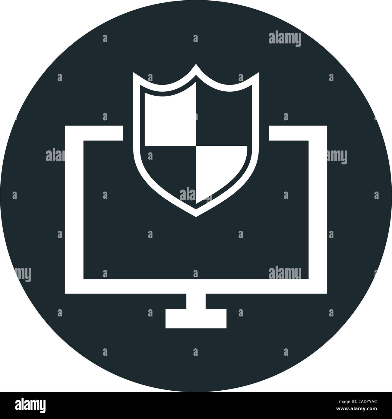 White computer monitor shield icon Cut Out Stock Images & Pictures - Alamy
