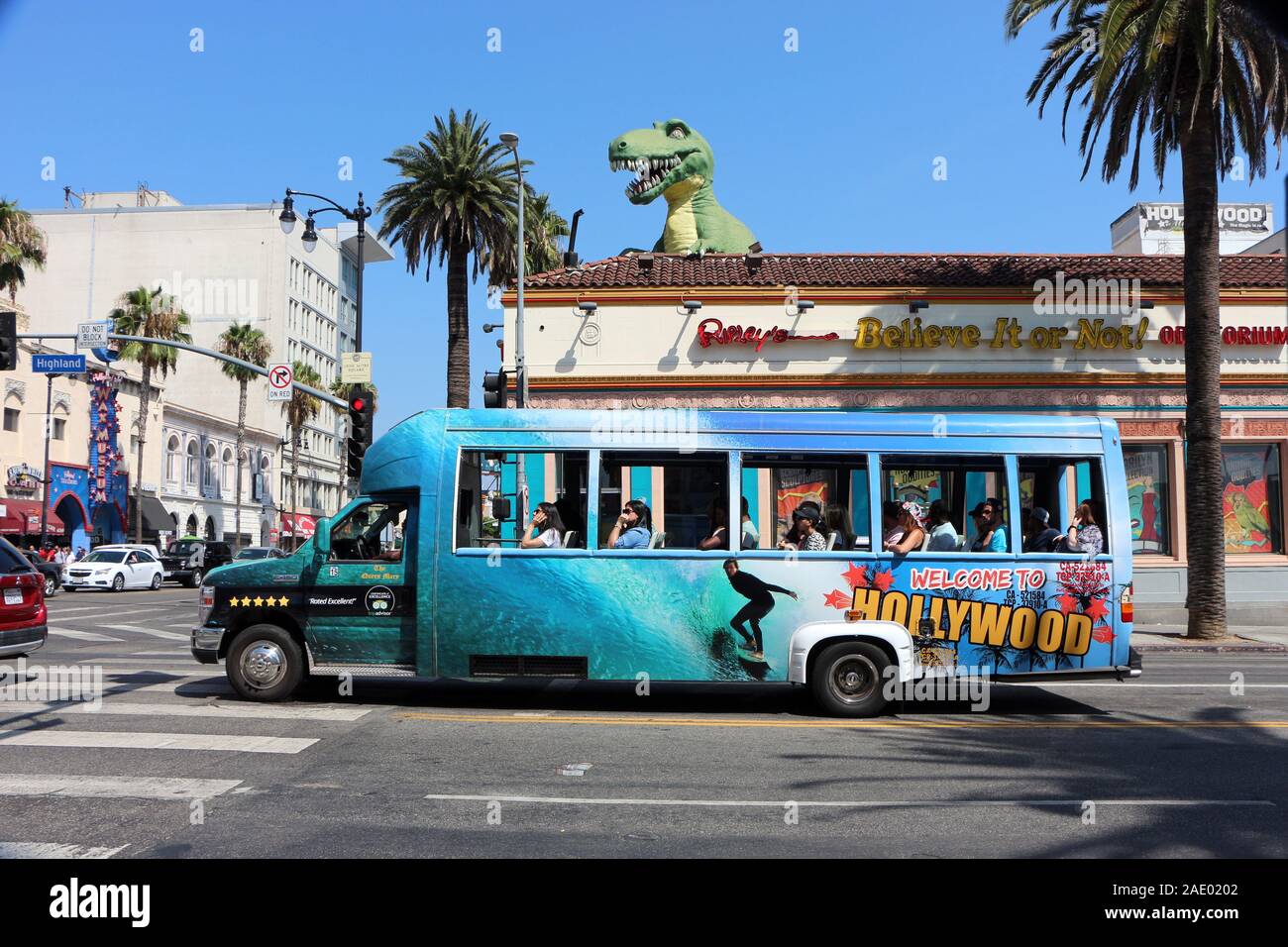 Street bus in Hollywood, Los Angeles, California Stock Photo