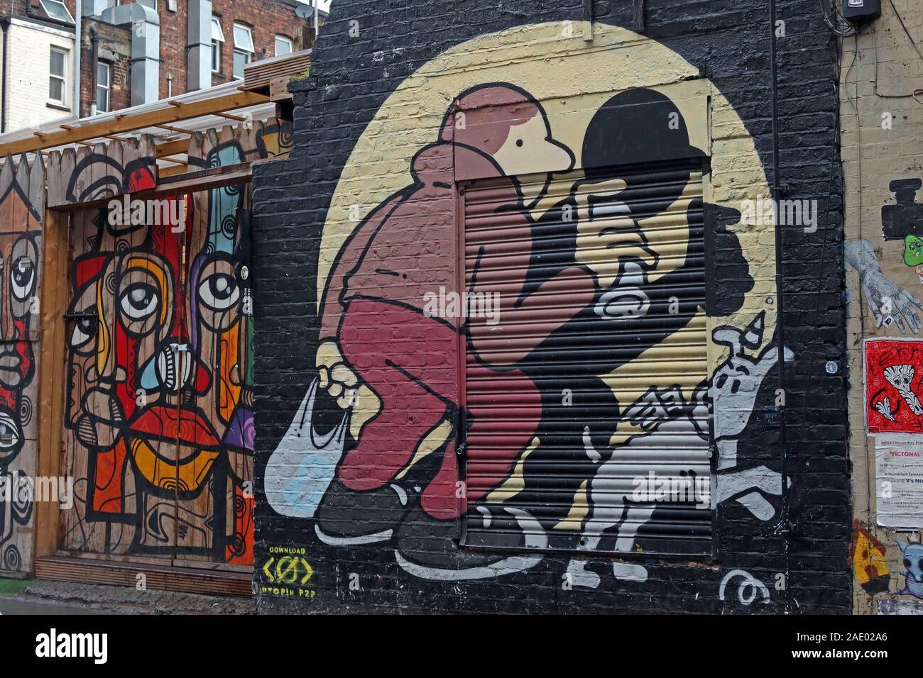 Hanbury St,Brick Lane,art and graffiti,Shoreditch,Tower Hamlets,East End,London,South East,England,UK, E1 6QL Stock Photo