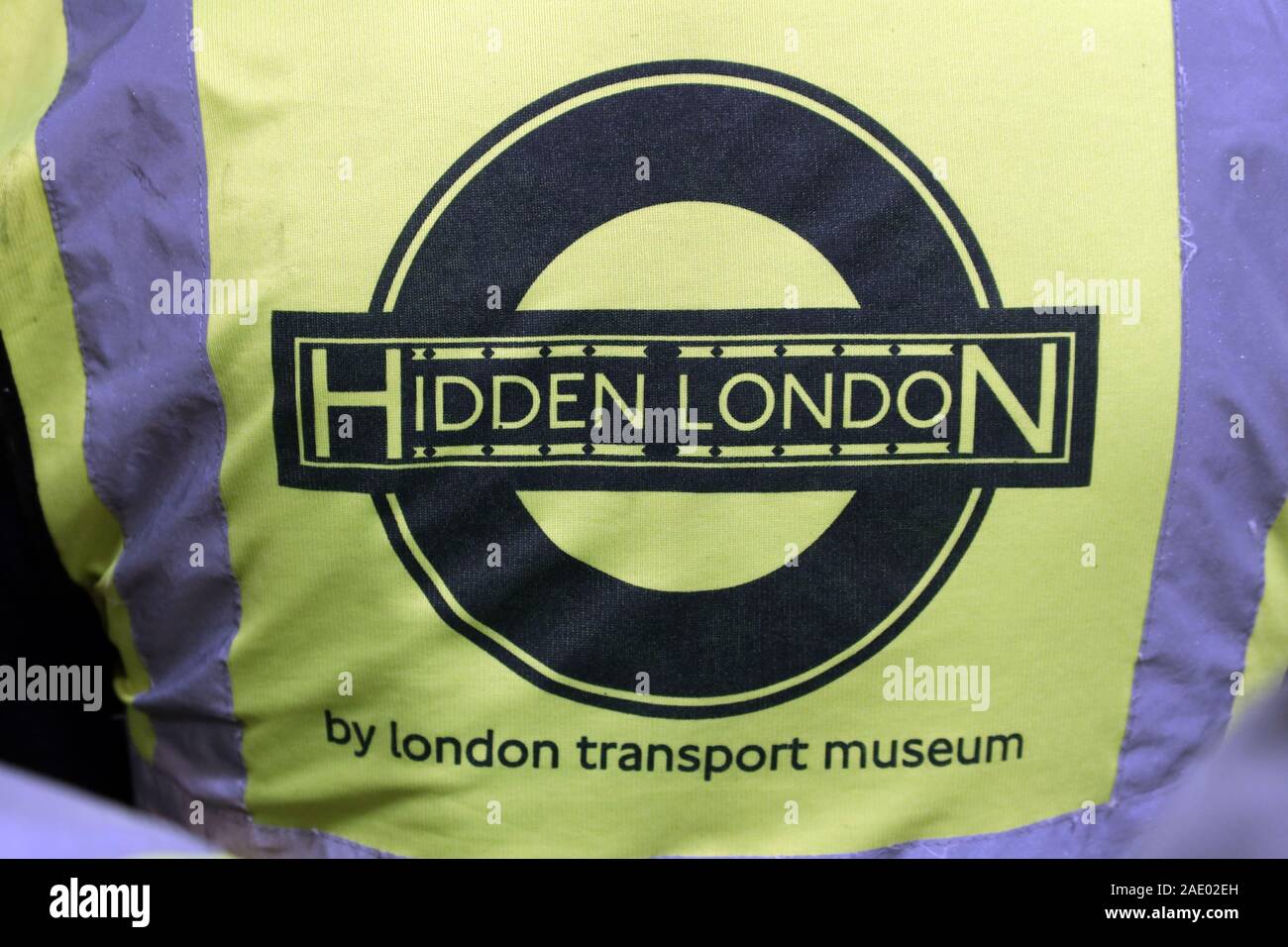 Hidden London Guide,by The London Transport Museum, on a tour, Piccadilly Circus tube station,West End, London,England,UK Stock Photo