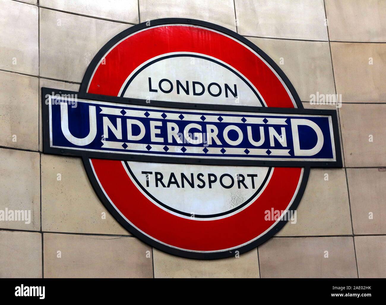 London Underground roundel Sign, London Transport, England,UK Stock Photo