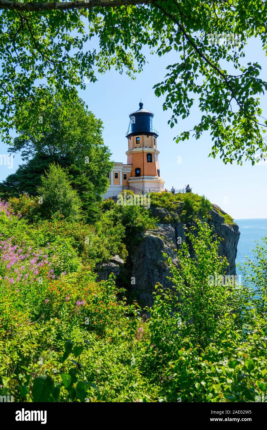 Split Rock Lighthouse is a lighthouse located southwest of Silver Bay, Minnesota, USA on the North Shore of Lake Superior. The structure was designed Stock Photo