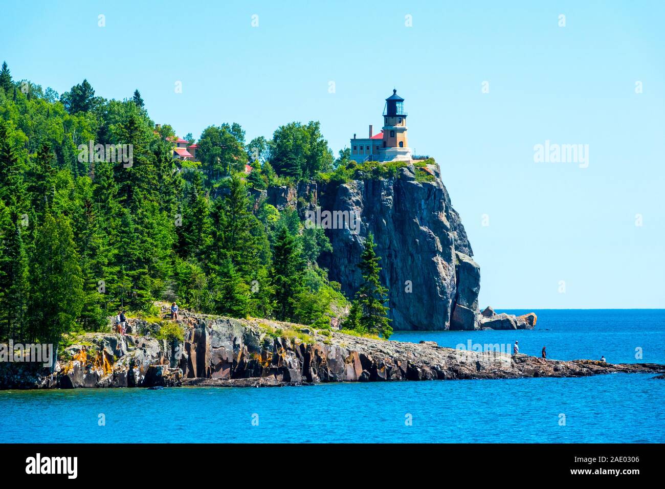 Split Rock Lighthouse is a lighthouse located southwest of Silver Bay, Minnesota, USA on the North Shore of Lake Superior. The structure was designed Stock Photo