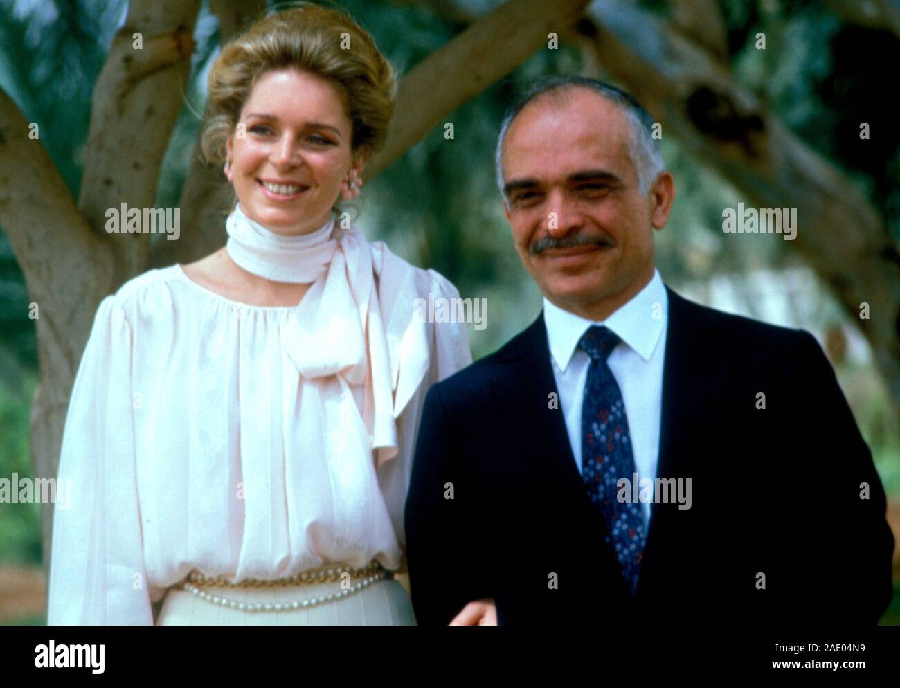 King Hussein And Queen Noor Of Jordan 1982 Stock Photo 335605909