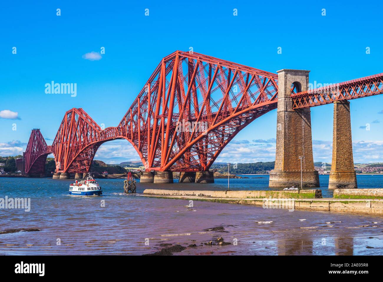 Forth Bridge across Firth of Forth in edinburgh Stock Photo
