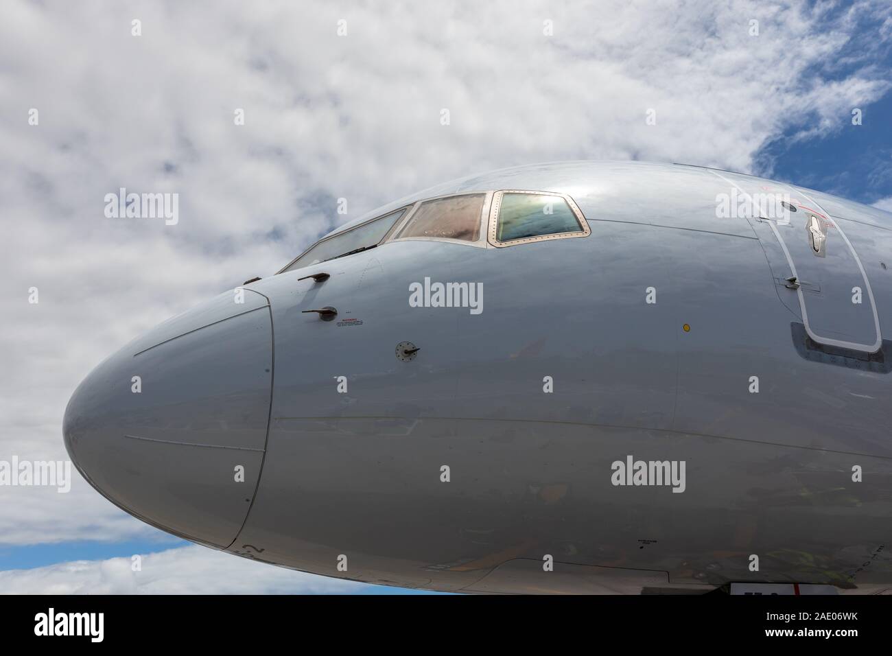 The nose of a plane against the sky Stock Photo Alamy