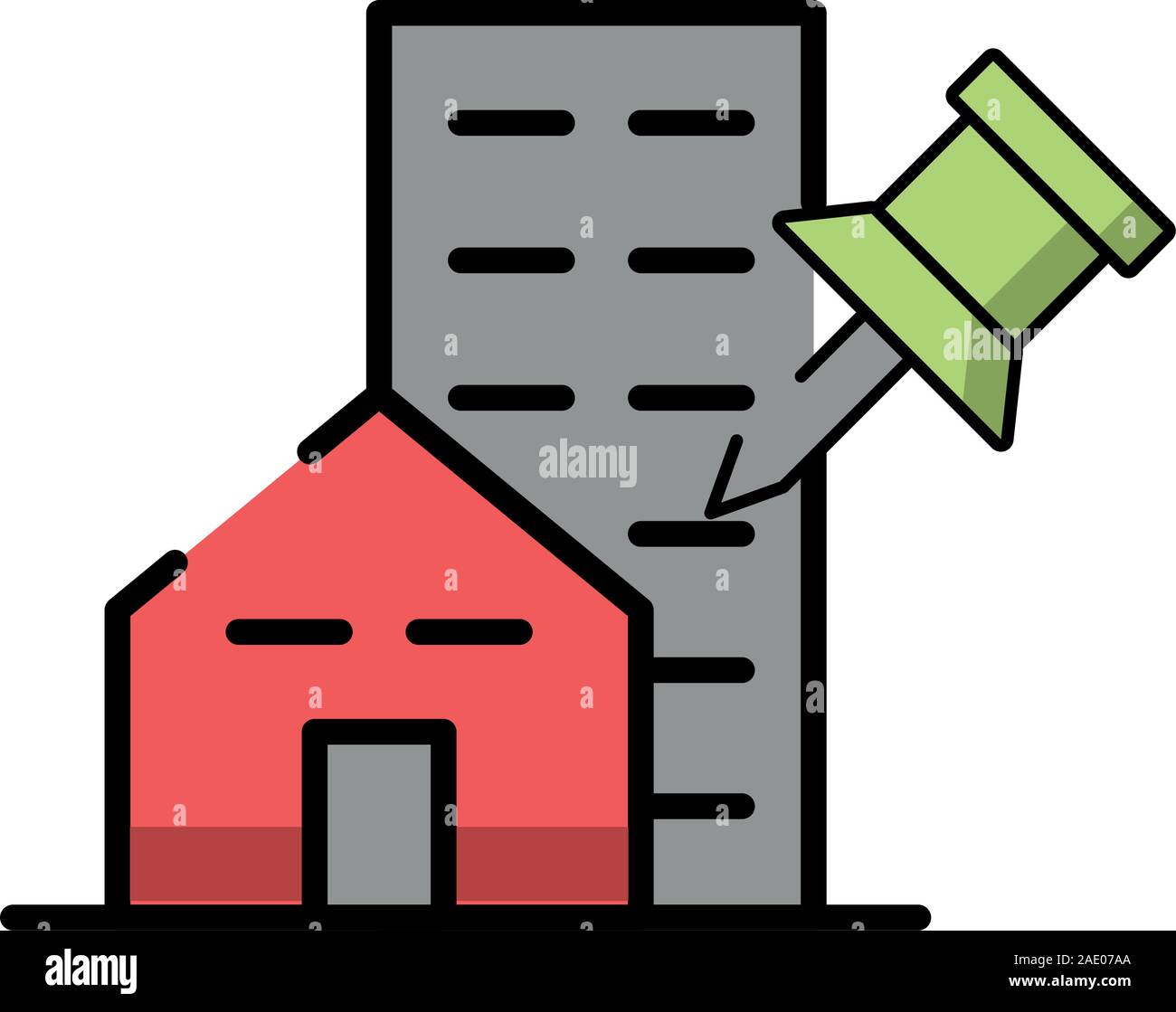buildings with paper note pin Stock Vector Image & Art - Alamy