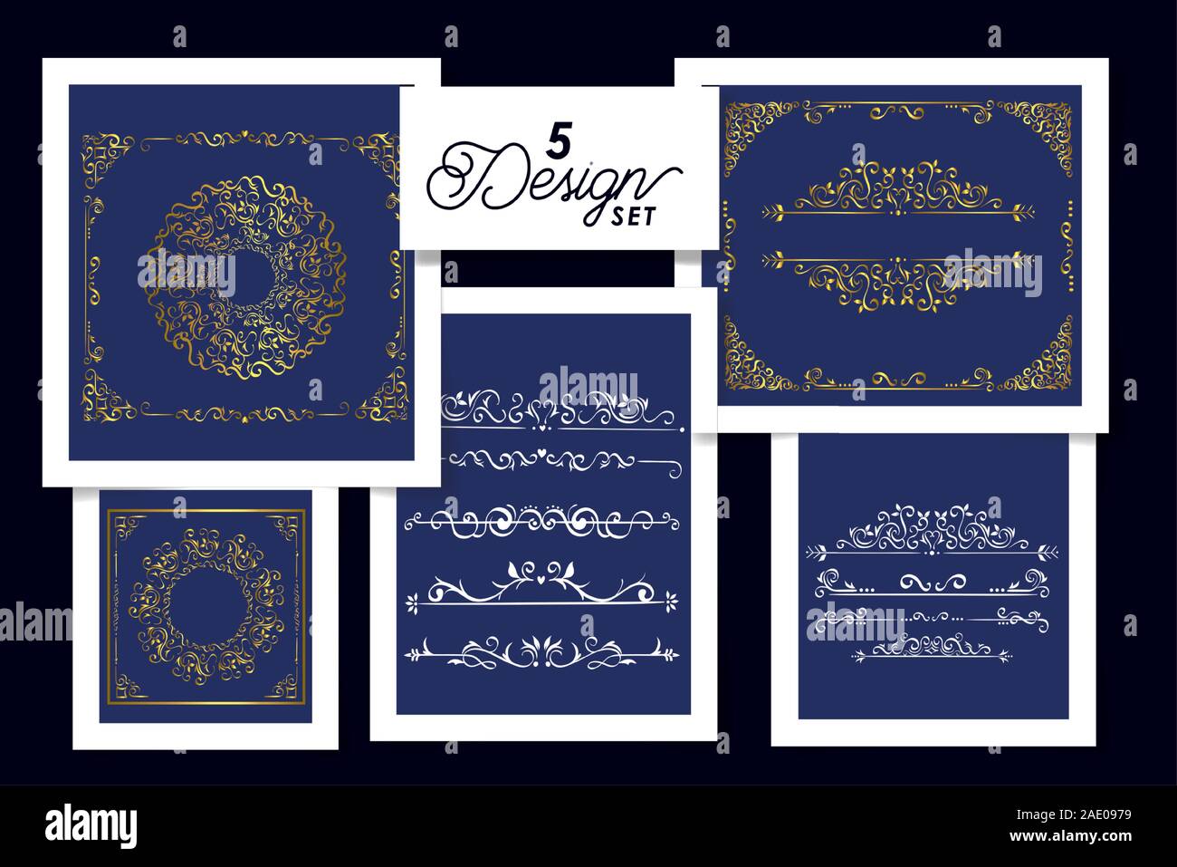 Five borders Stock Vector Images - Alamy
