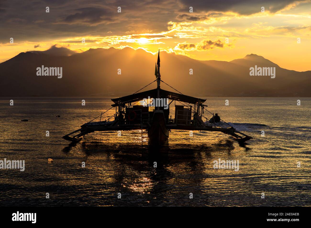 Beautiful sunset at Subic bay, Philippines Stock Photo