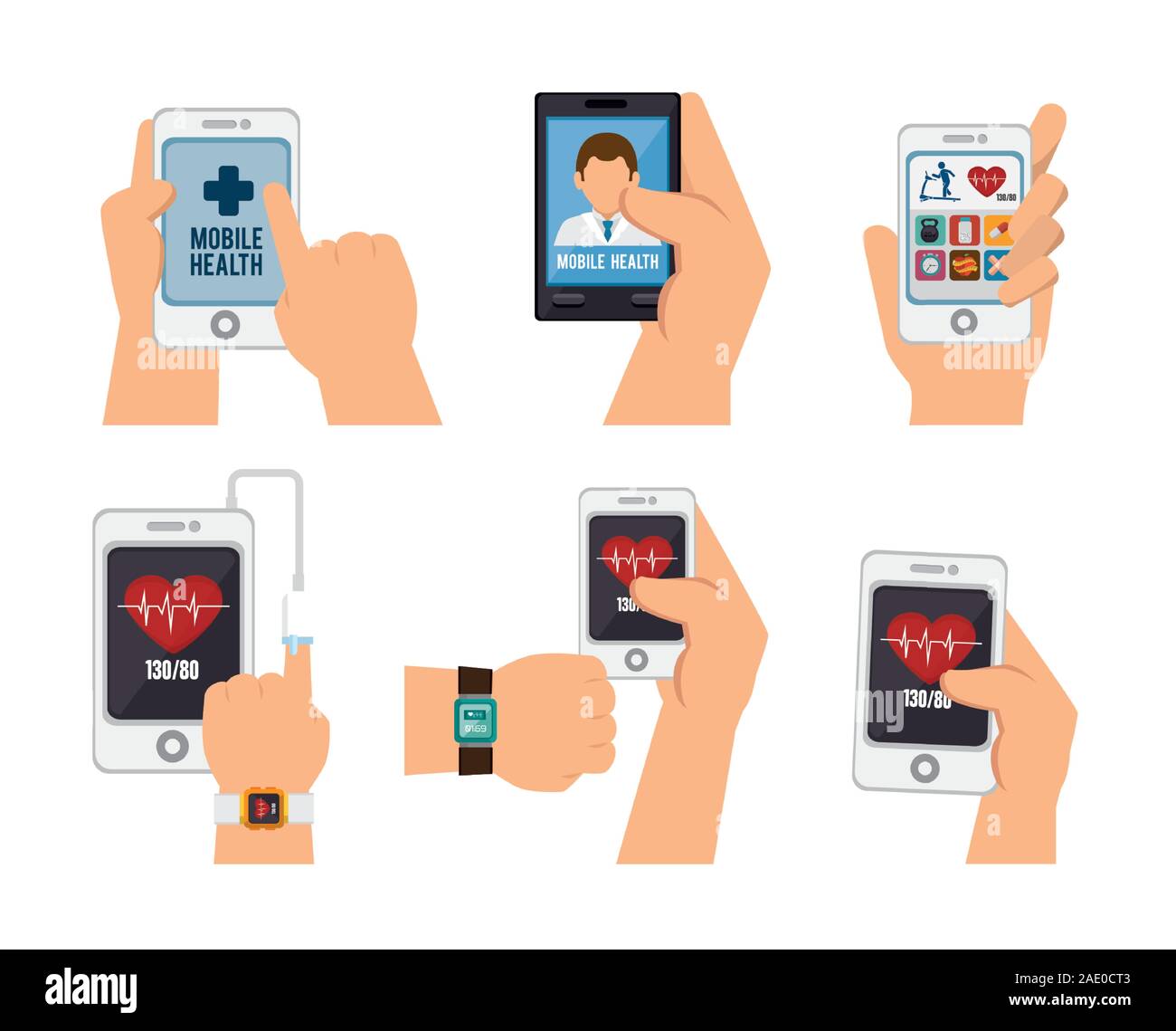 bundle of mobile health with icons Stock Vector Image & Art - Alamy