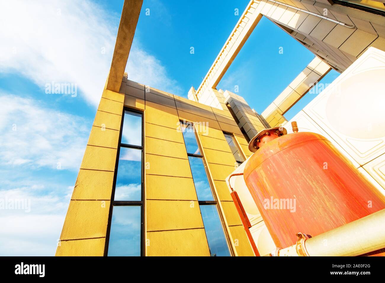 Air conditioning system assembled on top of a building Stock Photo Alamy
