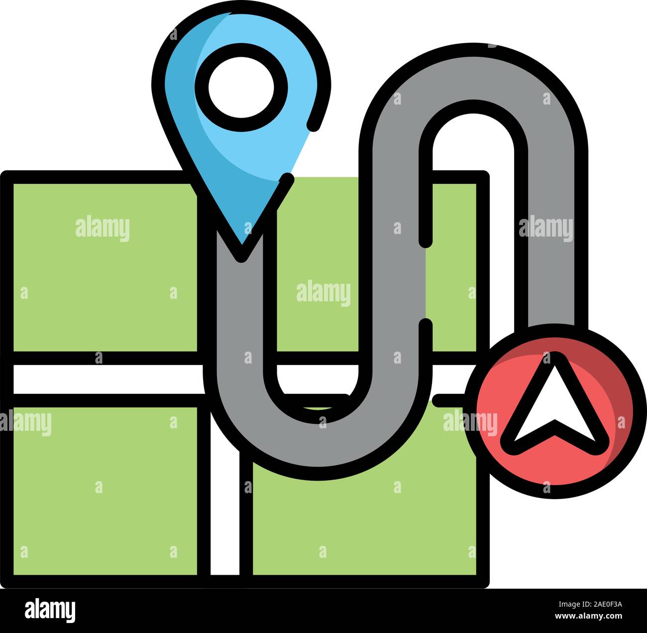 paper map guide with pins location icon Stock Vector Image & Art - Alamy