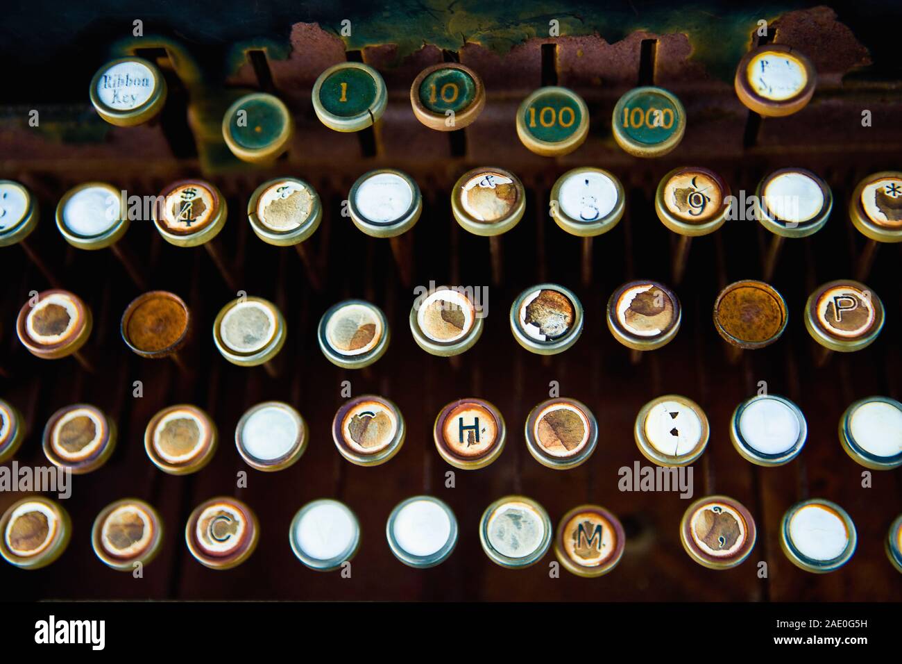 Rusty old typewriter keys Stock Photo Alamy