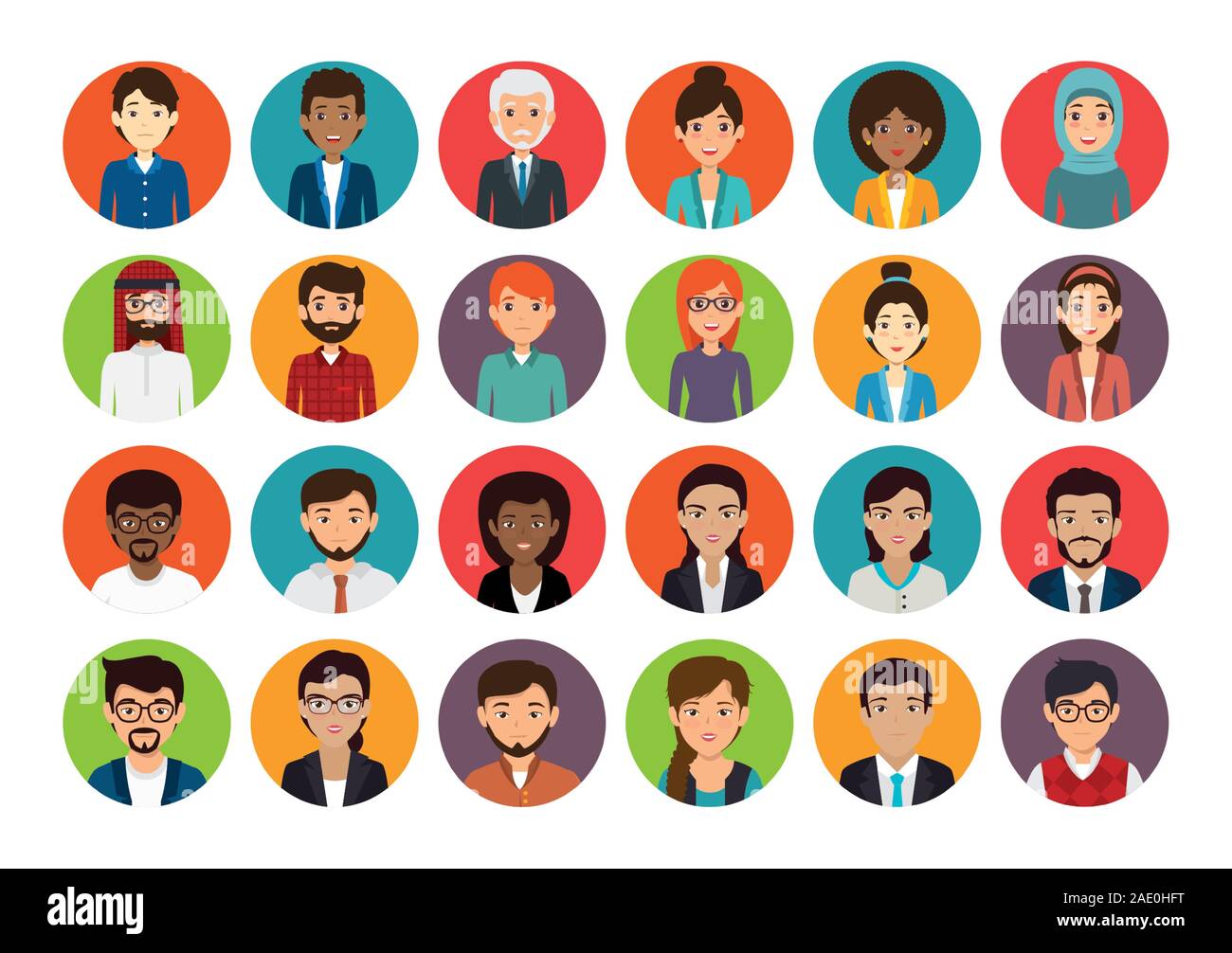 bundle with set of face business people Stock Vector Image & Art - Alamy