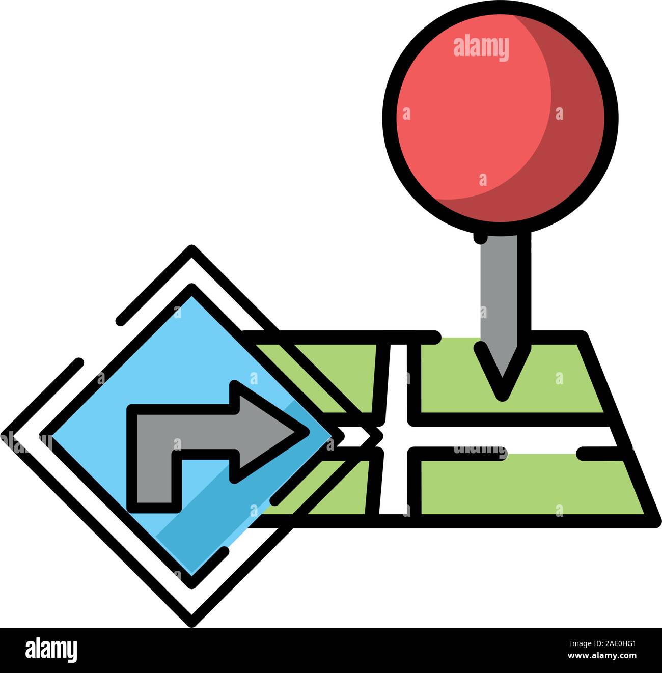 paper map guide with traffic signal icon Stock Vector Image & Art - Alamy