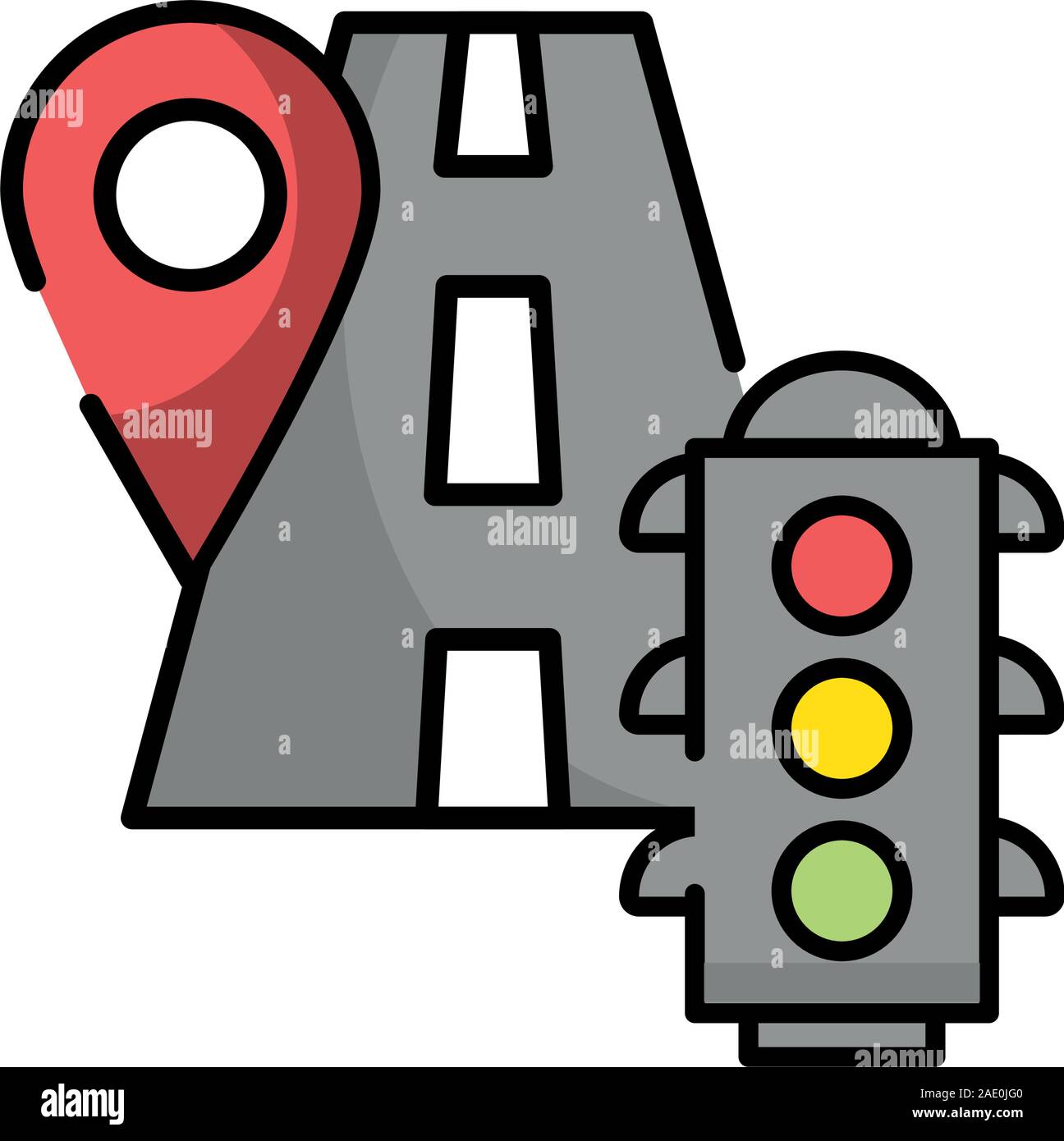 semaphore traffic light with road Stock Vector Image & Art - Alamy