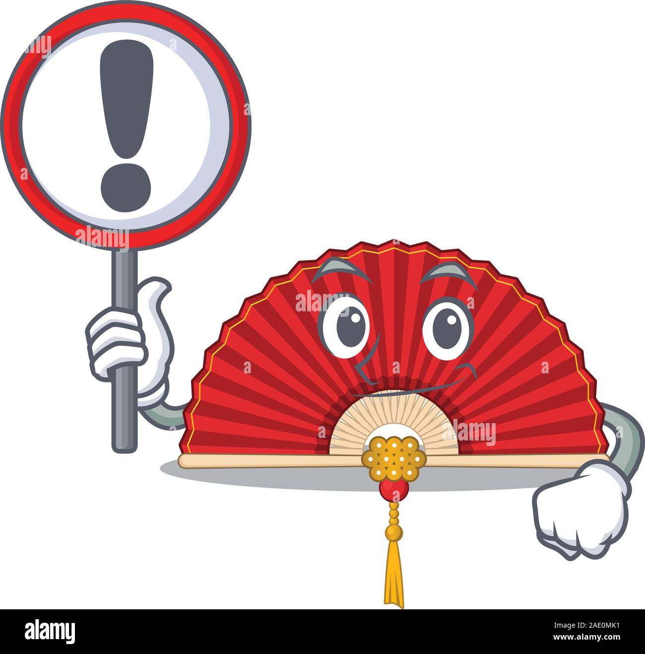Cartoon style of chinese folding fan with sign in his hand Stock Vector  Image & Art - Alamy