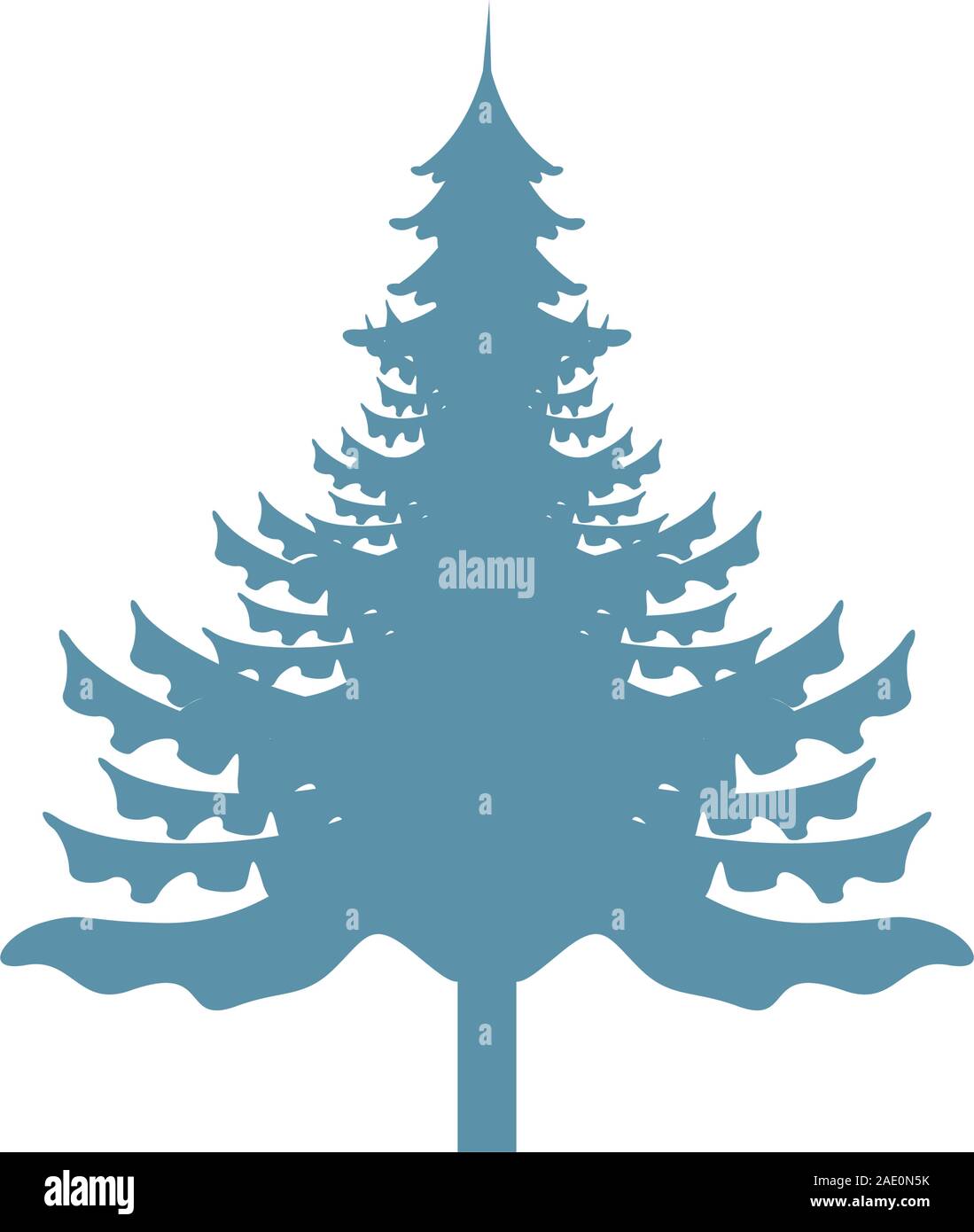 pine tree plant isolated icon Stock Vector