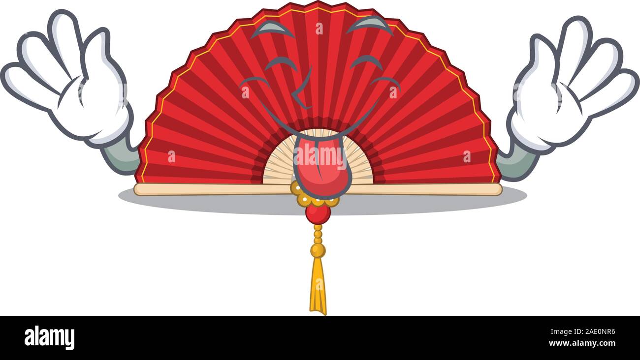 Super cute chinese folding fan cartoon design with Tongue out Stock Vector  Image & Art - Alamy
