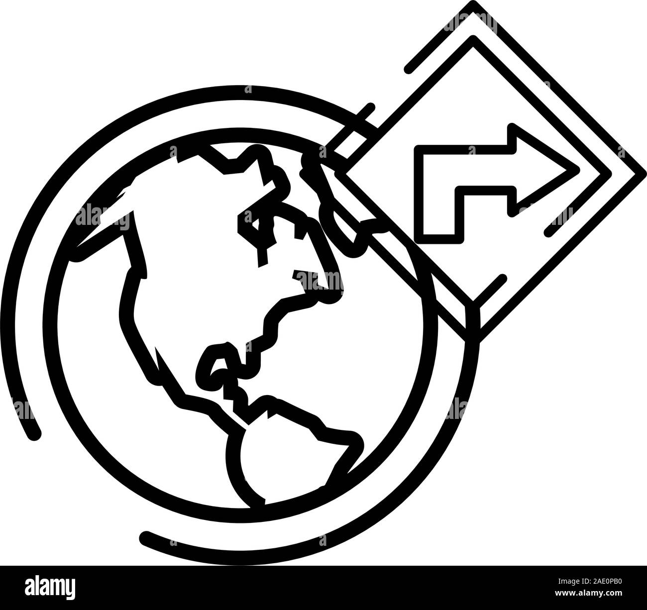 traffic arrow signal with world planet Stock Vector Image & Art - Alamy