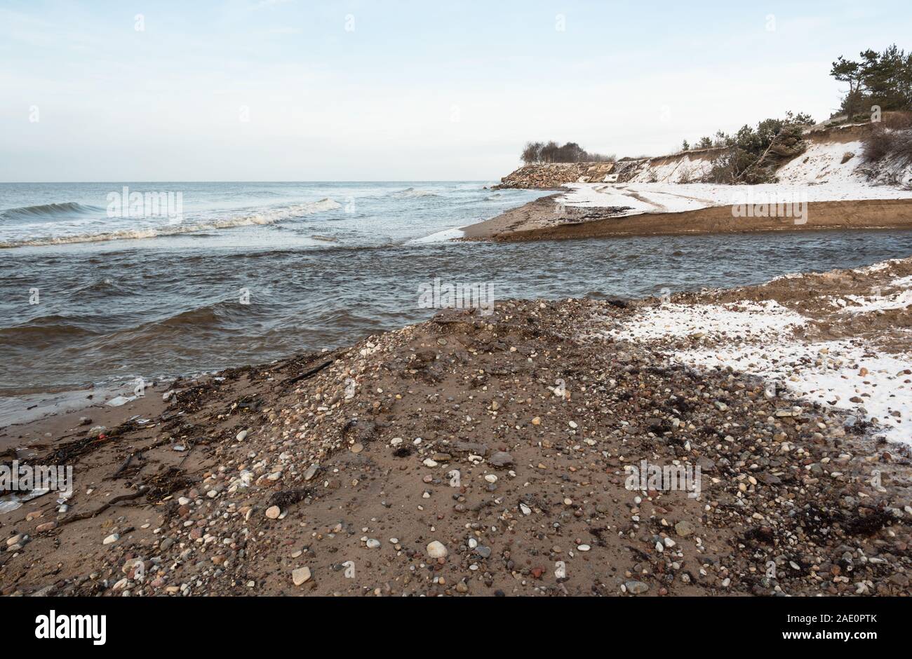 Small water full river is flowing into the Baltic sea Stock Photo - Alamy