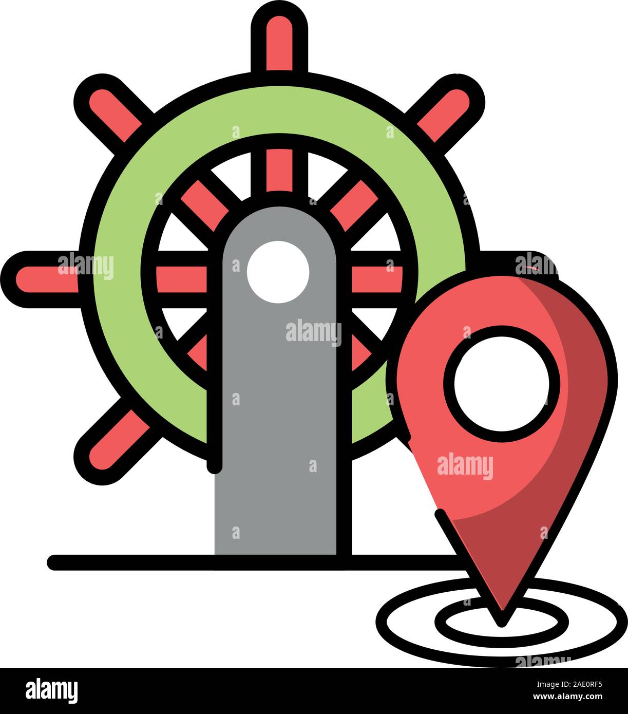 helm boat with pin location Stock Vector Image & Art Alamy