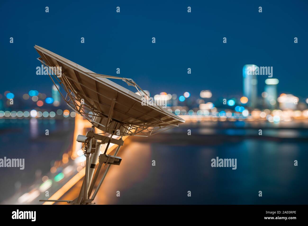 Night city aerial satellite hi-res stock photography and images - Alamy