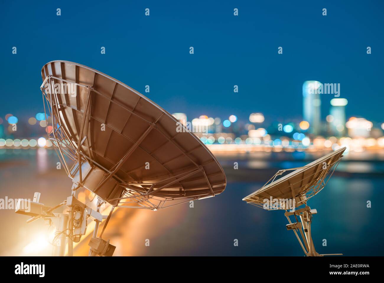 Night city aerial satellite hi-res stock photography and images - Alamy