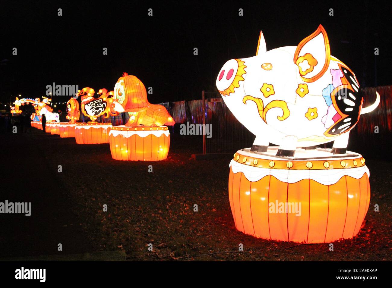 Tallinn, Estonia. 5th Dec, 2019. Light installations from Zigong, a city in  southwest China's Sichuan Province, are seen during the Asian Lantern  Festival in Tallinn, Estonia, on Dec. 5, 2019. A vast