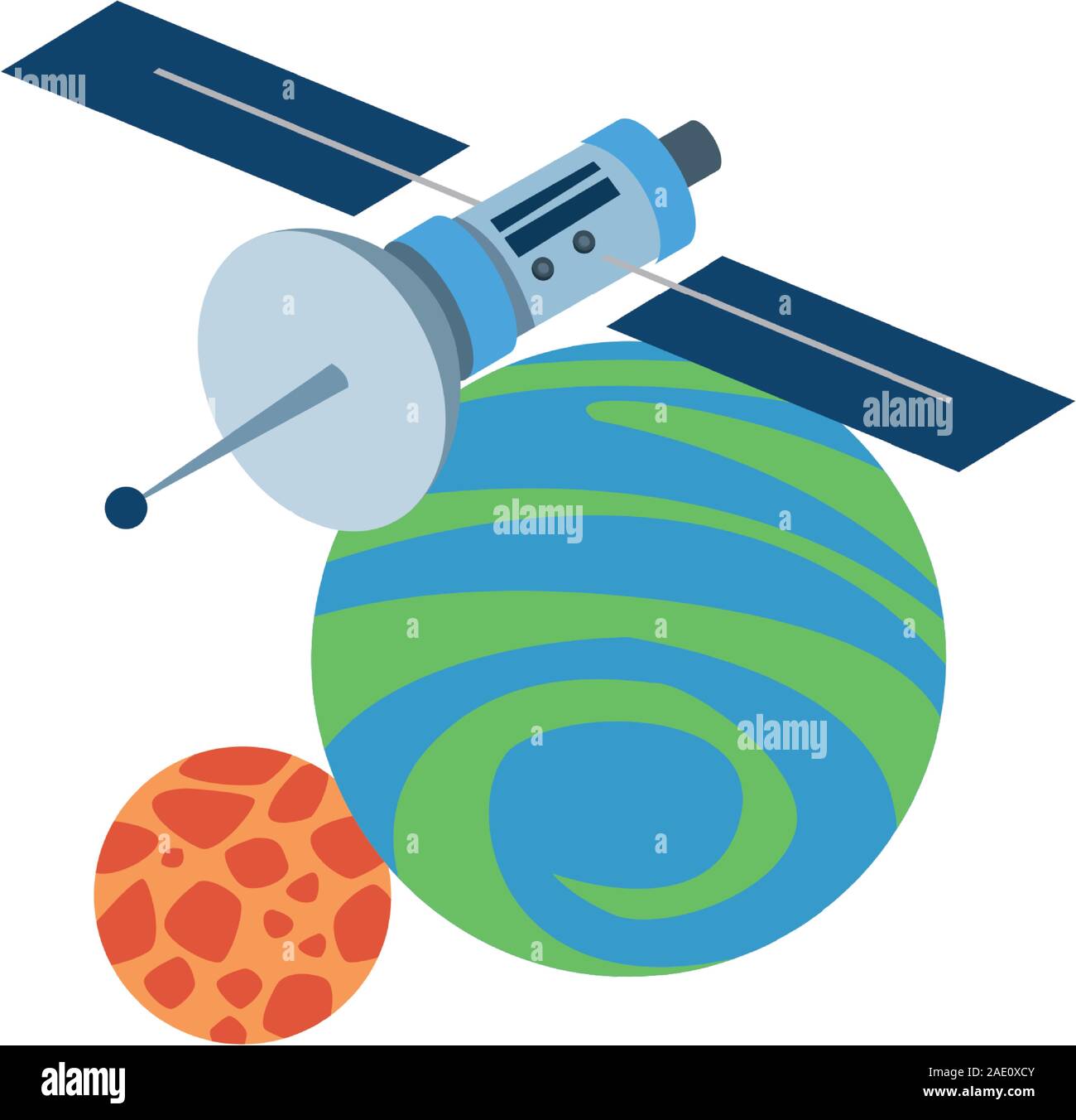 satellite with space planet icon Stock Vector Image & Art - Alamy